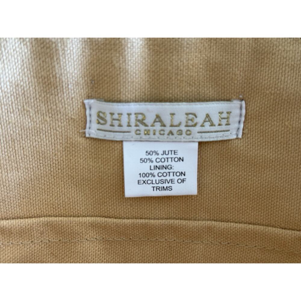SHIRALEAH Chicago Jute/Cotton Crescent Burlap Blue/Tan Clutch Bag Vacation Beach - Picture 6 of 14
